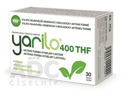 YARILO 400 THF tbl aktívna forma kyseliny listovej 1x30 ks