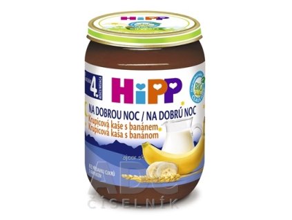 HiPP BIO KAŠA Dobrú noc Krupicová s banánom mliečna, hotová (od ukonč. 4. mesiaca) (Nová receptúra 2016) 1x190 g