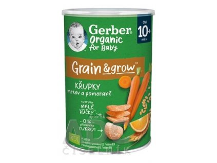 Gerber Organic CHRUMKY Pšenično-ovsené s mrkvou a pomarančom (od ukonč. 10. mesiaca) 1x35 g