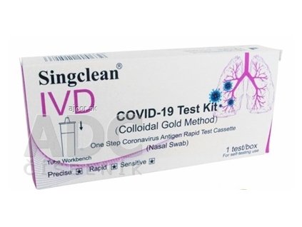 Singclean COVID-19 Test Kit antigénový, výterový, nazálny test (Colloidal Gold Method) 1x1 ks