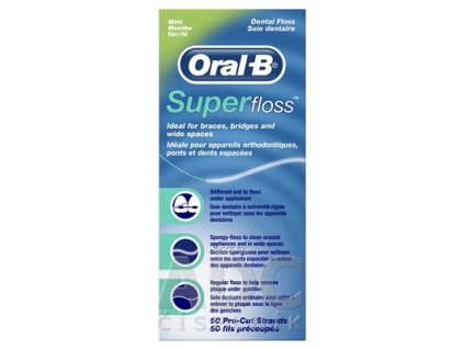 Oral-B Super floss Mint ZUBNÁ NIŤ mentolová 1x50 ks