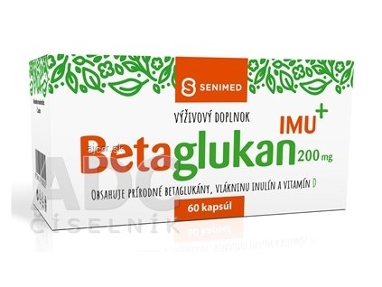 SENIMED Betaglukan 200 mg IMU + cps s vlákninou a vitamínom D, 1x60 ks