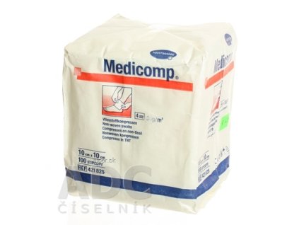 MEDICOMP kompres z netkaného textilu, nesterilný (10x10 cm) 1x100 ks