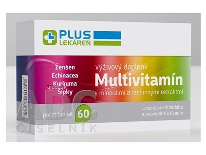 PLUS LEKÁREŇ Multivitamín s minerálmi tbl (s rastlinnými extraktmi ) 1x60 ks