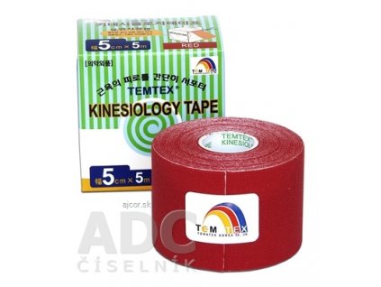 TEMTEX KINESOLOGY TAPE tejpovacia páska, 5 cm x 5 m, červená 1x1 ks