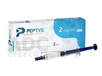 PEPTYS 2 roztok peptidov PEP-22 z kolagénu 2 mg/ml injekcia predplnená, nízkomolekulárne peptidy (LWP) 1x2 ml