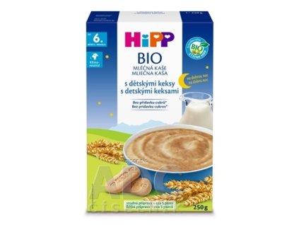 HIPP BIO MLIEČNA KAŠA Dobrú noc S detskými keksami (od 6. mesiaca) 1x250 g