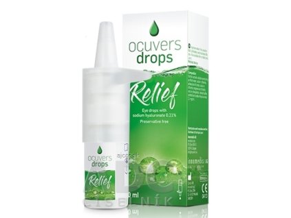 Ocuvers drops Relief očné kvapky s obsahom hyaluronátu sodného 0,21%, 1x10 ml