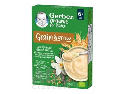 Gerber Organic Nemliečna KAŠA Vanilka pšenično-ovsená BIO (od ukonč. 6.mesiaca) 1x200 g