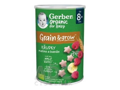 Gerber Organic CHRUMKY Ryžovo-pšeničné s malinami a banánom (od ukonč. 8. mesiaca) 1x35 g