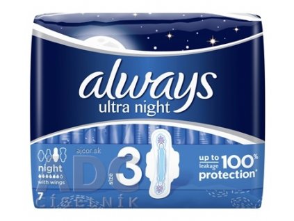 ALWAYS ULTRA NIGHT 7 hygienické vložky 1x7 ks
