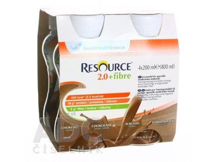 RESOURCE 2,0+ Fibre Čokoládová príchuť sol 4x200 ml (800 ml)