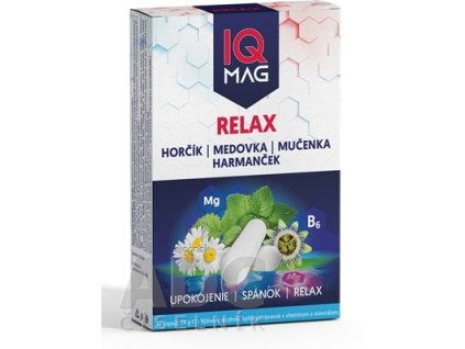 IQ MAG RELAX cps horčík, B6, medovka, mučenka, harmanček 1x30 ks