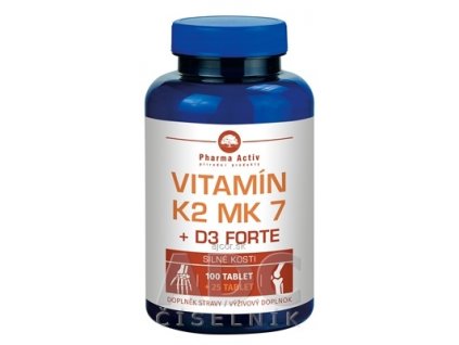 Pharma Activ Vitamín K2 MK 7 + D3 FORTE tbl (inov.2020) 100+25 (125 ks)