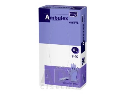 Ambulex NITRYL Vyšetrovacie a ochranné rukavice veľ. XL, fialové, nitrilové, nesterilné, nepudrované, 1x100 ks