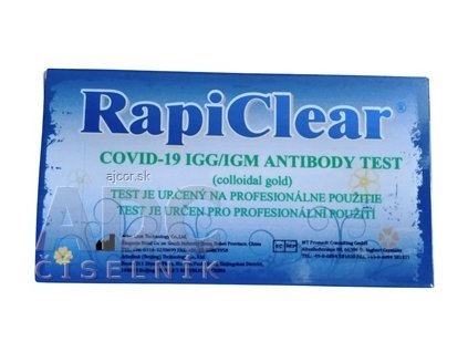RapiClear COVID-19 IgG/IgM test na detekciu protilátok (koloidné zlato),1x1 set