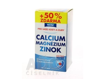 Revital VÁPNIK - HORČÍK - ZINOK +VITAMÍNY D3 a K1 tbl 100+50 zadarmo (150 ks)