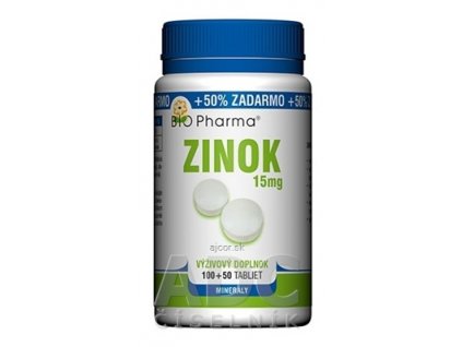 BIO Pharma Zinok 15 mg tbl 100+50 (50% ZADARMO) (150 ks)