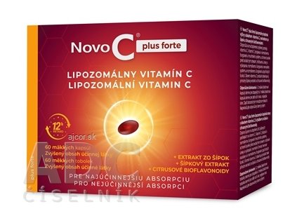 Novo C plus forte LIPOZOMÁLNY VITAMÍN C cps mol, s extraktom zo šípok a citrusovými bioflavonoidmi, 1x60 ks