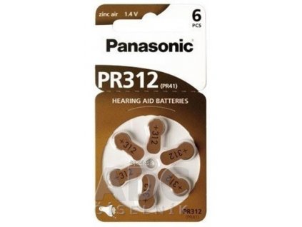 Panasonic PR312 batérie (PR41) do načúvacích prístrojov 1x6 ks