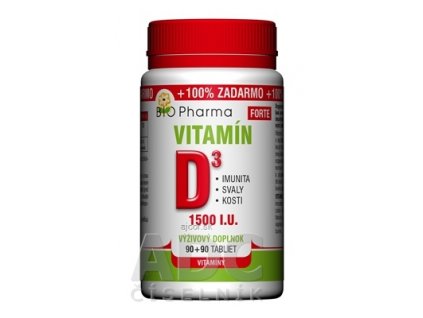 BIO Pharma Vitamín D3 FORTE cps 90+90 (100% ZADARMO) (180 ks)