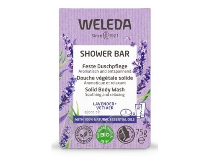 WELEDA SHOWER BAR Levanduľové relaxačné mydlo levander + vetiver, s esenciálnymi olejmi 1x75 g
