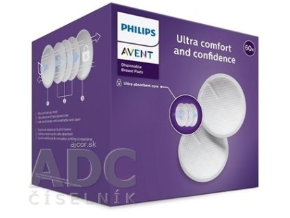 AVENT Ultra comfort PRSNÉ VLOŽKY jednorazové, absorpčné, laktačné, do podprsenky, 1x60 ks
