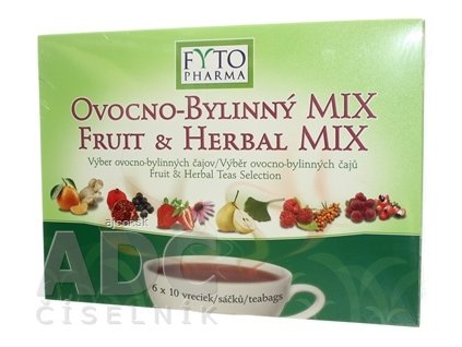 FYTO OVOCNO-BYLINNÝ MIX - Darčeková kazeta 6 druhov čajov po 10 vrecúšok, 60x2 g (120 g)