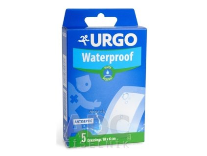 URGO Waterproof vodeodolná náplasť priehľadná, 10x6 cm, 1x5 ks