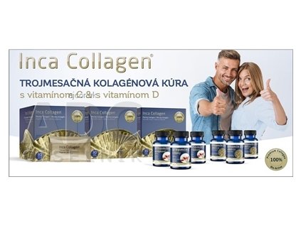 Inca Collagen Trojmesačná kolagénová kúra+vit.C&D Collagen prášok 3x30 vreciek + Vit.D3 3x30 cps + Vit.C 3x30 tbl, 1x1 set