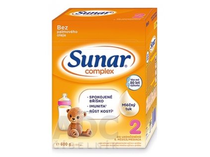 Sunar Complex 2 následná mliečna výživa (od ukonč. 6. mesiaca) (inov.2020) 1x600 g