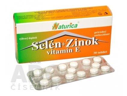 Naturica SELÉN + ZINOK, vitamín E tbl 1x30 ks