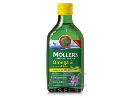 MOLLER´S Omega 3 RYBÍ OLEJ Citrónová príchuť z pečene tresiek 1x250 ml