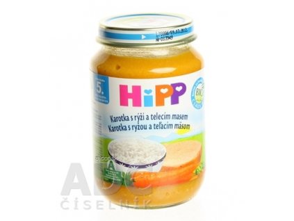 HiPP Príkrm BIO Mrkva s ryžou a teľacím mäsom (od ukonč. 4./6. mesiaca) 1x190 g