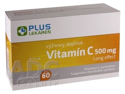 PLUS LEKÁREŇ Vitamín C 500 mg Long effect cps 1x60 ks