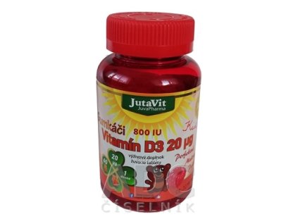 JutaVit Gumkáči Vitamín D3 20 µg Kids tbl (gumené medvedíky) 1x60 ks