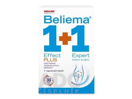 Beliema Effect PLUS + Expert Intim krém 1+1 vaginálne tablety 7 ks + intímny krém 30 ml, 1x1 set