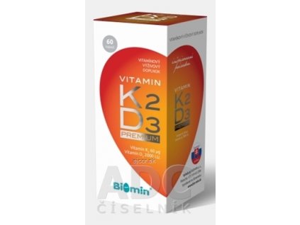 Biomin VITAMIN K2 D3 PREMIUM 2000 I.U. cps (inov.2018) 1x60 ks