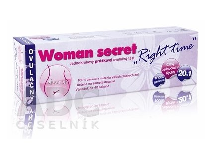 Woman secret RIGHT TIME ovulačný test prúžkový 20v1 (20 prúžkov) 1x20 ks