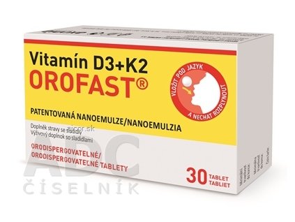 Vitamín D3 + K2 OROFAST orodispergovateľné tablety 1x30 ks