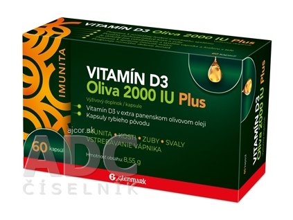 Glenmark VITAMÍN D3 Oliva 2000 IU Plus cps 1x60 ks