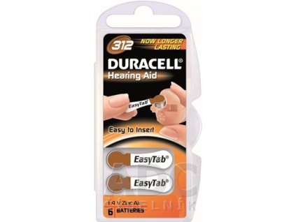 DURACELL HA 312 EASYTAB 1.4V batérie do načúvacích prístrojov 1x6 ks