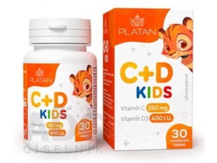 PLATAN Vitamín C + D KIDS cmúľacie tablety 1x30 ks
