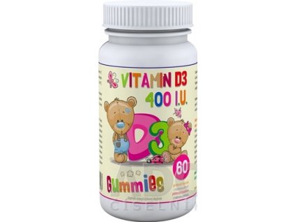 VITAMIN D3 400 I.U. Gummies - Clinical pektínové bonbóny s malinovou príchuťou 1x60 ks