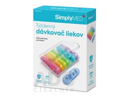 SimplyMED Týždenný dávkovač liekov otvárací, model 21010, 1x1 ks