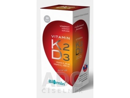 Biomin VITAMIN K2 + D3 1000 I.U. cps 1x30 ks