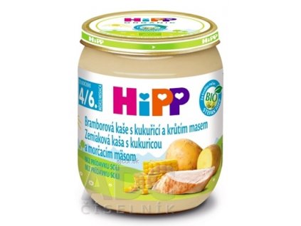 HiPP Príkrm BIO Zemiaky s kukuricou a morč.mäsom (od ukonč. 4./6. mesiaca) 1x125 g