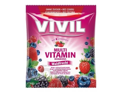 VIVIL BONBONS MULTIVITAMÍN drops s príchuťou lesného ovocia, bez cukru 1x60 g
