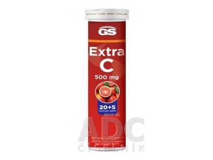 GS Extra C 500 mg tbl eff (inov.2023) príchuť červený pomaranč 20+5 (25 ks)