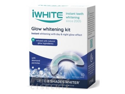 iWHITE GLOW Sada na bielenie zubov aplikátory s prírodnými prísadami a diamantovými časticami 1x10 ks